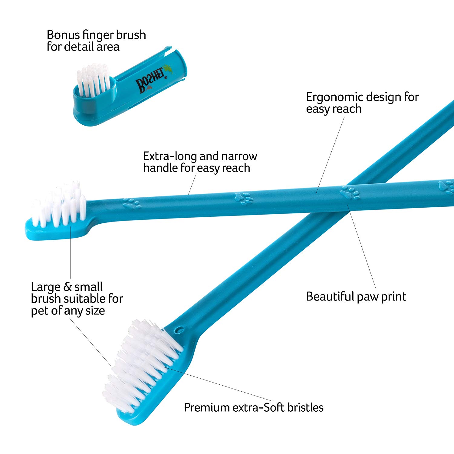 Dog Toothbrush Dual End Design & Bonus For Dogs of All Sizes Dog